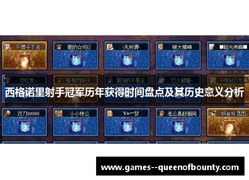 西格诺里射手冠军历年获得时间盘点及其历史意义分析